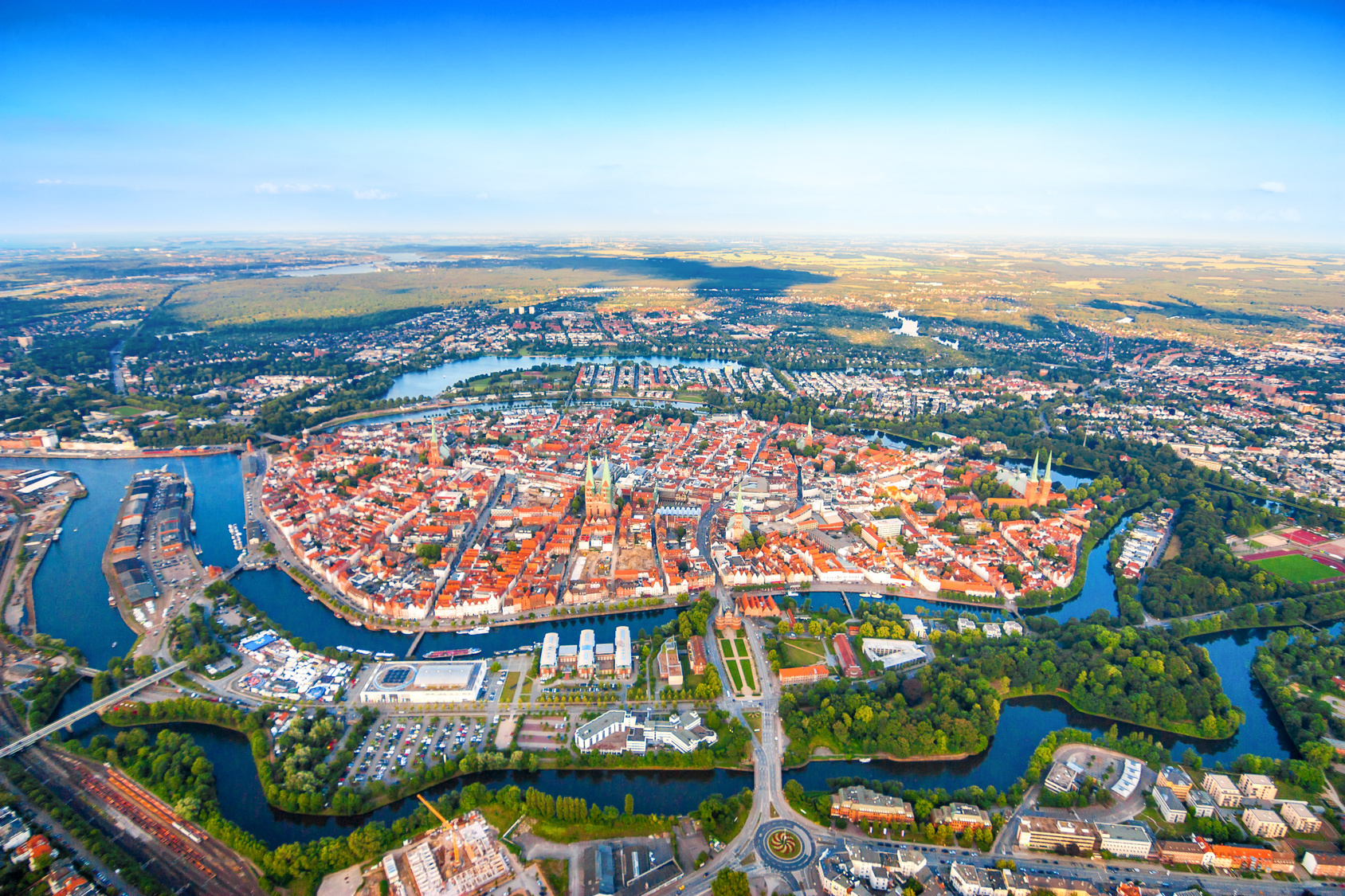 Lübeck Vogelperspektive; Wirtschaftsdetektei Lübeck, Privatdetektei Lübeck